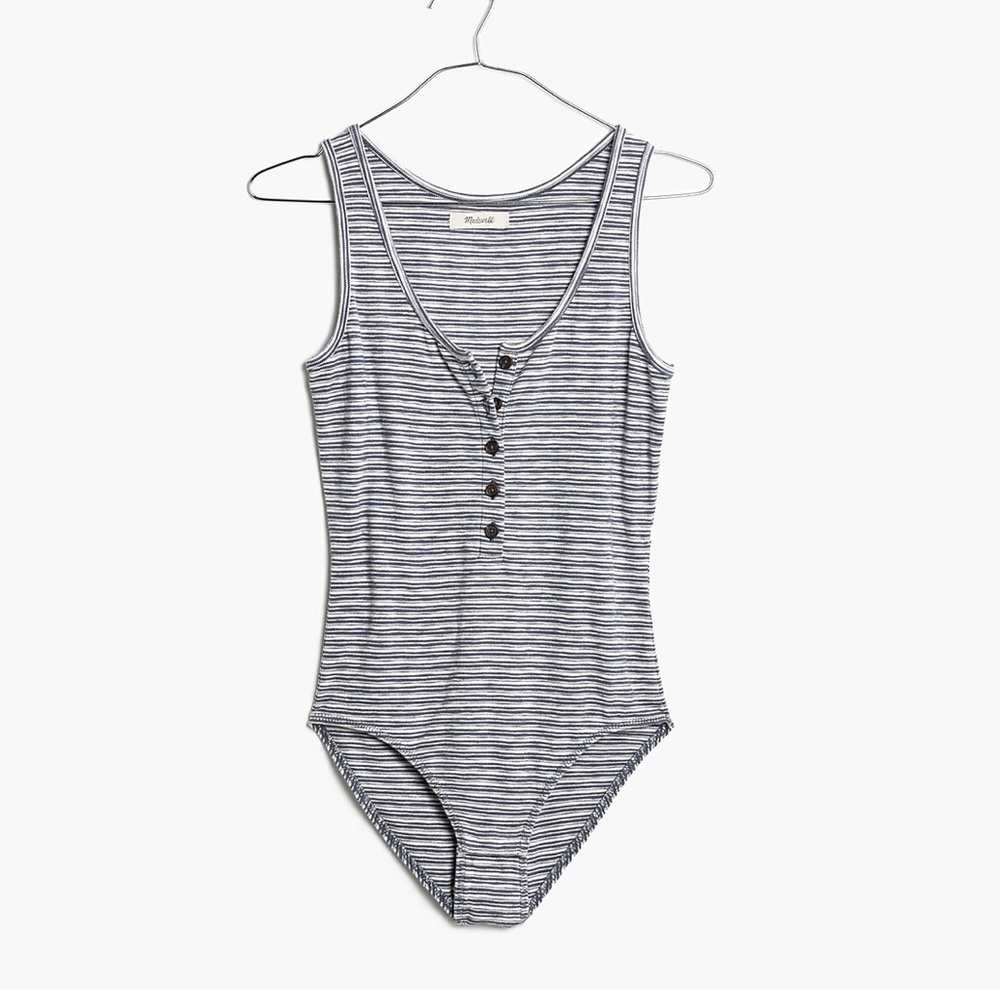 Madewell Striped Bodysuit Indie Henley
